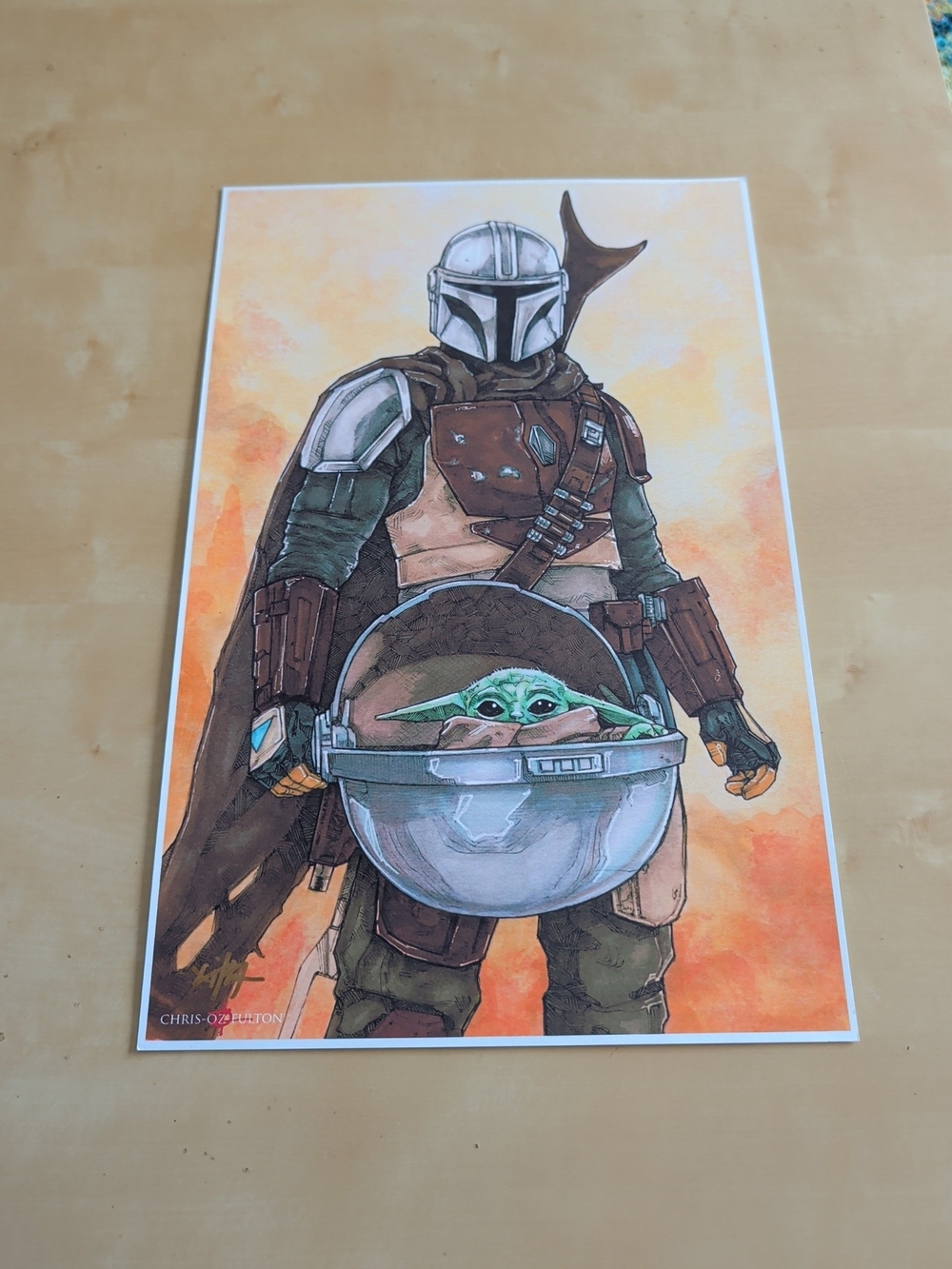 The Mandalorian Baby Yoda Star Wars 11x17 Poster Art Print By Chris Oz Fulton!